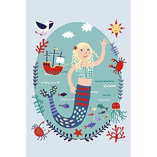Notes: A Blank Sketchbook With Blonde Mermaid Nautical Cover Art