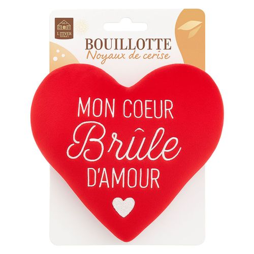 Bouillotte aux noyaux de cerise coeur