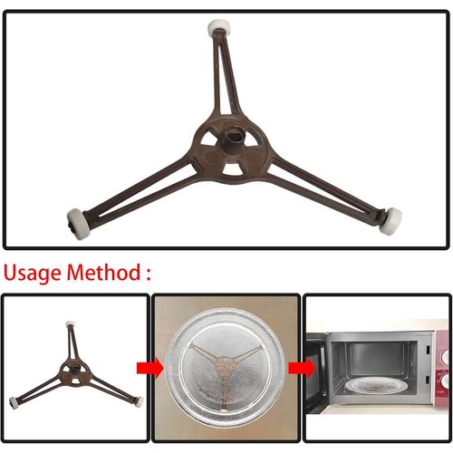 Support De Plateau En Verre Pour Micro-Ondes - Triple Bras Rotatif - Plateau Tournant Pour Four À Micro-Ondes - Support Pour Plateau Tournant De 24,5 Cm