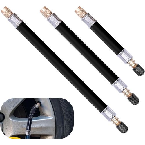 Epkh-3 Pièces Tuyau Extension Gonfleur Universel Rallonge Valve Pneu Flexible Extension De Valve De Pneu Convient Aux Voitures Vélos Motos Camions Camping-Cars Poussettes