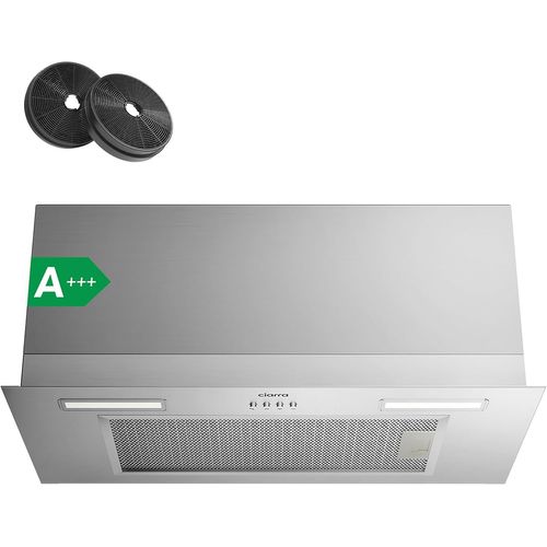 SUBZONAL-Ciarra Hotte Aspirante Encastrée 60cm A, 650 m³/h, 3 Vitesses, Mode Recyclage ou Évacuation, Filtre à Charbon Inclus, LED Éclairage, Inox ¿ CBCS6926A