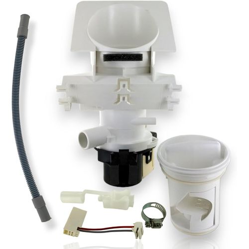 SUBZONAL-Pompe de vidange pour machine à laver Whirlpool Bauknecht 481231028144 Plaset - Pompe magnétique avec tête de pompe, tamis - Tuyau de raccordement pour machine à laver WA WAK WAS