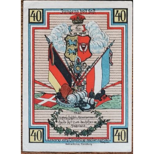 Billet Allemagne 40 Pfennig 10/1920 Stedesand Grm 1259,1 2/6