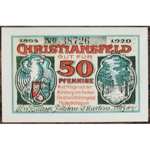 Billet Allemagne 50 Pfennig 03/1920 Christiansfeld Grm 229,1