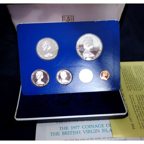 1977 British Virgin Islands - Queen Elizabeth Ii - Proof Set Uncirculated, Untouched