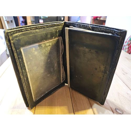 Portefeuille en cuir vintage Noir