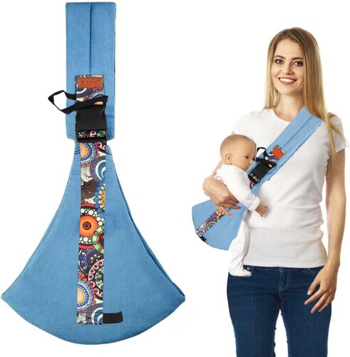 Porte-Bébé Latéral Pour Bébé - Écharpe Porte-Bébé Réglable - Porte Bébé Multifonction - Bleu