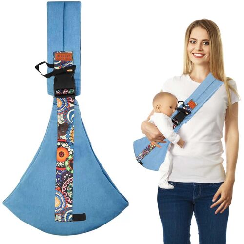 Porte-Bébé Latéral Pour Bébé - Écharpe Porte-Bébé Réglable - Porte Bébé Multifonction - Bleu