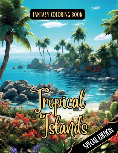 Fantasy Coloring Book Tropical Islands Special Edition: Relaxing Landscapes And Nature Scenes Of Tropical Islands | For Adults And Teens