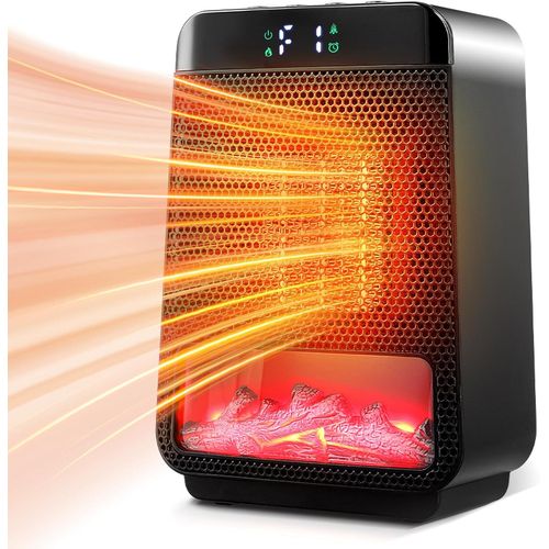Chauffage D'Appoint, Chauffage Electrique Soufflant Radiateur Soufflant Salle De Bain, D'Une Vraie Cheminée Minuterie 1-8H, Mode Éco, Chauffage Céramique Ptc Rapide De 1500 W En Toute Sécuri[Z586]