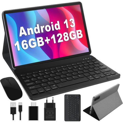 SUBZONAL-Tablette 10 Android 13 (2025) - 16 Go RAM 128 Go ROM (1 to Extensible) - 8-C?urs 2.0 GHz - WiFi 5G/BT 5.0/GPS - Double caméra 135 MP - 8000 mAh - avec étui - Gris