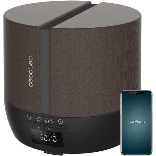 Diffuseur D'Arômes Purearoma 550 Connected Black Woody. Capacité 500 Ml, Écran Led, Haut-Parleur, Contrôle Par Bluetooth, 3 Modes De Fonctionnement, Minuterie 12H, Couverture 30 M²