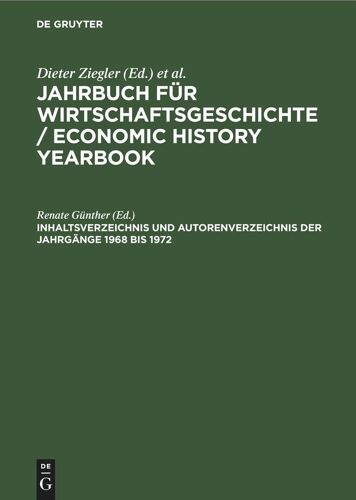 Inhaltsverzeichnis Und Autorenverzeichnis Der Jahrgänge 1968 Bis 1972