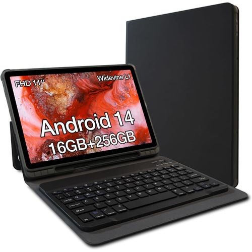 SUBZONAL-Pad P2 Tablette Tactile Android 14, Tablette 11 Pouces, 16Go RAM 128Go ROM (2To SD), 1920 x 1200 FHD¿Widevine L1¿4G Dual SIM¿BT5¿50 MP 8 MP¿MTK G99¿480 nits¿Boussole ¿ Tablette avec Clav