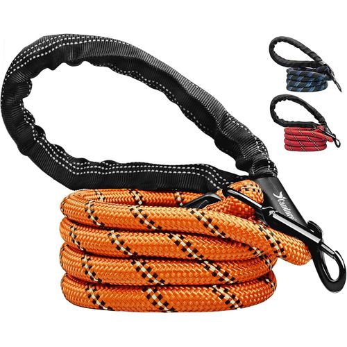 Chicslick-Laisse Chien Avec Souples Poignée Rembourrée Et Antidérapant Corde Pour Chien De Dres Aux Chiot, Petits, Moyens Et Gros Chiens Convient Course À Pied Jogging Et Randonnée (Orange)[X26]