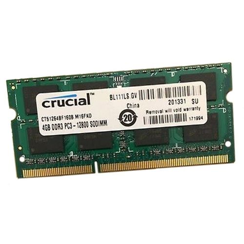 4Go RAM Crucial CT51264BF160B.M16FKD SODIMM DDR3 PC3L-12800S 1600Mhz 1.35v CL11