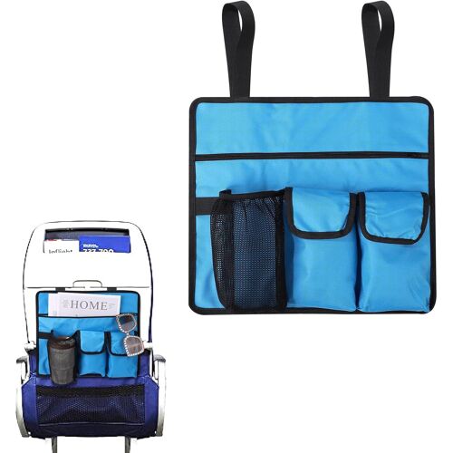 Organisateur Siège Avion, Organ Ur Siege D'Avion En Tissu Oxford De Qualité Rangement Siège D'Avion Avec 4 Poches Indépendantes Pour Les Voyages En Avion(Bleu)