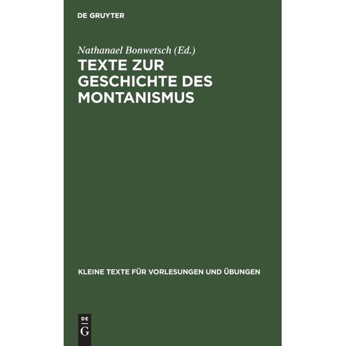 Texte Zur Geschichte Des Montanismus