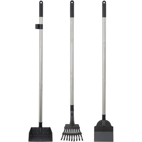 Teppc-Ramasse Crotte Chien Telescopique Ramasse Crotte Pelle Rateau Et Poubelle En Métal, Outile De Nettoyage Pour Jardin ¿71cm*78cm*96cm¿