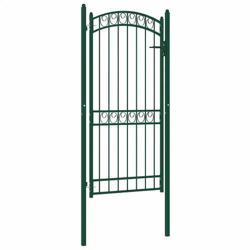 Prolenta Premium - Portail De Clôture Avec Dessus Arqué Acier 100x200 Cm Vert