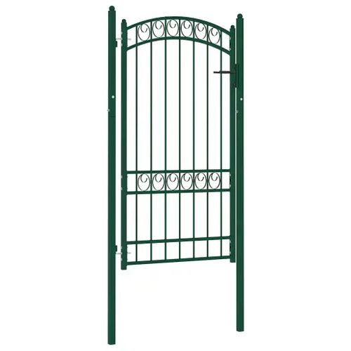 Prolenta Premium - Portail De Clôture Avec Dessus Arqué Acier 100x175 Cm Vert