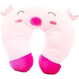 NouvelHorizonstore-Coussin Voiture Enfant Soutien Nuque Appui-tête Doux Voyage Avion Bus Voiture Train Usage Domestique modèle Cochon Rose idée Cadeau Noël Anniversaire Animal Peluche détente Confort