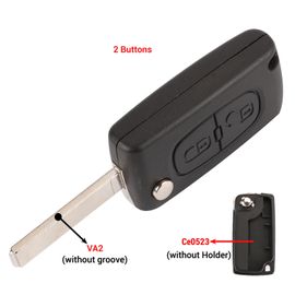 Coque De Clé De Voiture À Clapet,2/3 Boutons,Pour 207 307 308 407 607 Partner,Citroën C2 C3 C4 C5 C6 Xsara,807 - Type 2b Va2 Ce0523-For Citroen
