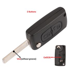 Coque De Clé De Voiture À Clapet,2/3 Boutons,Pour 207 307 308 407 607 Partner,Citroën C2 C3 C4 C5 C6 Xsara,807 - Type 2b Va2 Ce0536-For Citroen