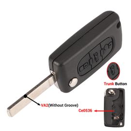 Coque De Clé De Voiture À Clapet,2/3 Boutons,Pour 207 307 308 407 607 Partner,Citroën C2 C3 C4 C5 C6 Xsara,807 - Type 3b Trunk Va2 Ce0536-For Citroen