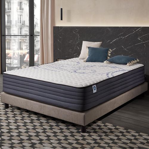 - Matelas Perfectsleep 160X200 - Épais 30 Cm - Soutien Mousse À Mémoire De Forme - Accueil Blue Latex - Confort Ferme - Respirant - 7 Zones - Réversible - Haute Densité - Fabriqué En Europe