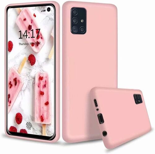 KALANKA-Coque Compatible avec Samsung Galaxy A71 Coque Antichoc Très Mince Silicone Liquide étui pour téléphone+1pcs Protecteur d'écran Gratuit-(Poudre)