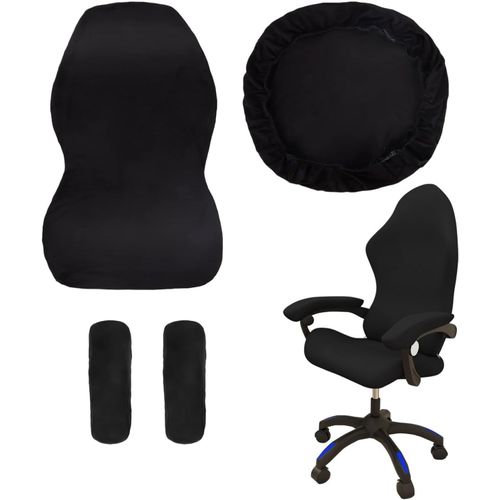 Sjzg-Housses De Chaise De Gaming Lot De 4,Nsemble Housse Fauteuil Gamer Avec Housses D'accoudoirs/Couvertures De Dossier De Chaise/Housse De Siège De Chaise,Convient Aux Chaises De Jeu (Noir)