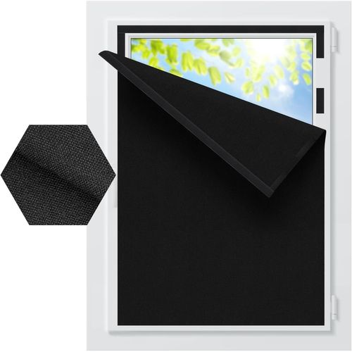Store Occultant Sans Perçage Rideau Occultant Fenêtre En Tissu Protection Solaire Et Intimité, 100x150cm Film Occultants Fenêtres Découpable Et Portable Pour Fenetre Toit Chambre Bureau Voyage