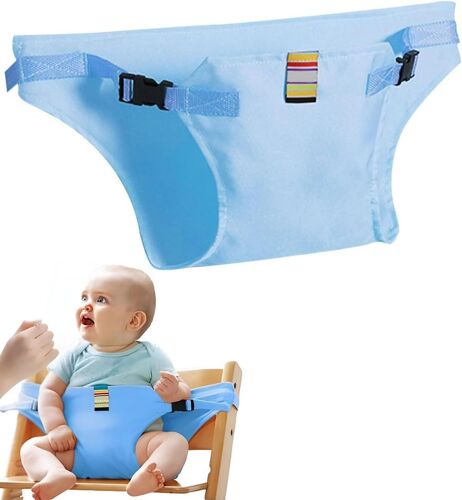 Chaise De Voyage Portative Et Siège De Sécurité Ceinture De Sécurité Pour Bébés Et Tout-Petits Avec Siège À Sangles (Bleu)