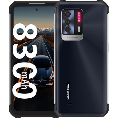 SUBZONAL-Telephone Portable Incassable, WP17(2022) Smartphone Incassable Vision Nocturne Infrarouge 21MP64MP,Helio G95 128 Go 8 Go,8300mAh Écran 6,78 Pouces FHD Android 11 Triple SIM 4G IP68, Noir