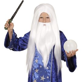 Perruque Magicien - Smiffy's - Magicien - Bleu - Enfant - Mixte