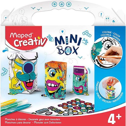 Tianyi-Creativ - Mini Box Activités Manuelles Enfants - Kit De 3 Monstres En Papier À Décorer + 6 Feutres + Stickers - Loisirs Créatifs Enfants Dès 4 Ans