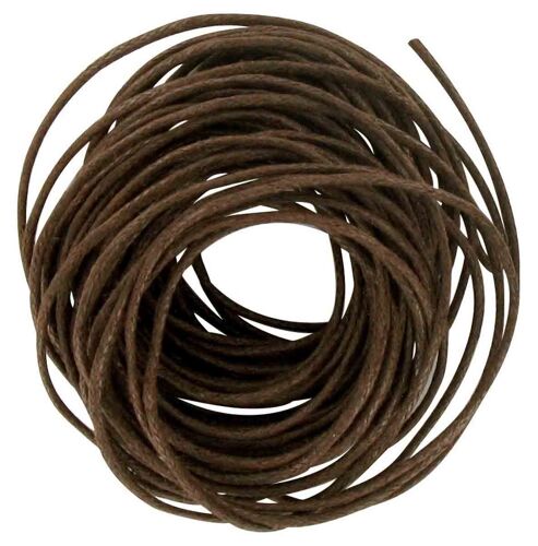 Cordon En Coton Ciré 1 Mm Brun 5 M