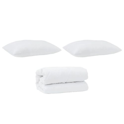 Vidaxl Duvet D'été Avec Oreiller 2 Pcs Blanc 135 X 220 Cm Microfibre