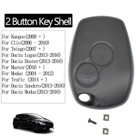 Coque De Clé Télécommande Pour Renault Trafic Twingo Master Modus Logan,Interrupteur À 2/3 Boutons,Étui Porte-Clé De Voiture,Pièces De Rechange,Accessoires - Type 2button