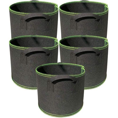 Lot de 5 sacs de culture de 37 litres en tissu non tissé épais avec poignées,sacs de fleurs d'intérieur pour légumes,fleurs,herbes,décoration d'intérieur,sacs de culture pour plantes