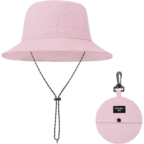 Tianyi-Chapeau De Pêche Pliable En Une Seule Pièce, Conception À Cordon De Serrage Coupe-Vent, Chapeau D'été À Large Bord Anti-Ultraviolet, Adapté À La Protection Solaire En Extérieur, Rose