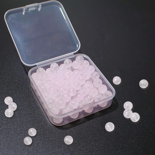 Sjzg-8mm Perles Pour Bracelets, 100pcs Perle Pierre Naturelle Rondes Perles Semi Precieuse Pour La Fabrication De Bijoux, Boucles D'oreilles Collier Diy¿Quartz Rose