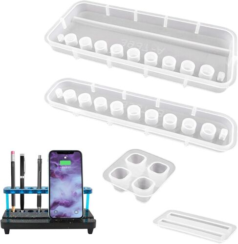 Moules En Silicone Époxy Pour Moulage, Moules En Résine En Forme De Téléphone Portable Et Stylo Porte, Moules En Résine Époxy Pour Décorations Danniversaire De Mariage, Artisanat