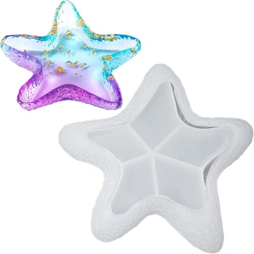 Moule De Stockage De Plat D'étoile De Mer, Moule En Silicone Dessous Verre Irrégulier Silicone Moule Résine Époxy Dessous De Verre Moule De Silicone D'artisanat Décoratif De Bricolage Ornements