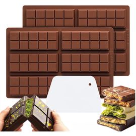 Tianyi-2 Moule Silicone Chocolat+1 Grattoir;60cavités Moule Chocolat Dubai;Moule Tablette Chocolat¿Silicone De Qualité Alimentairefacile À Démouler,Idéal Pour La Fabrication De Collations À La Maison