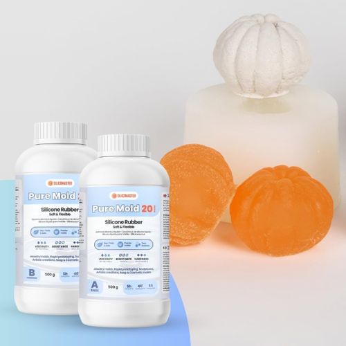Tianyi-® Pure Mold \U2013 Caoutchouc Silicone Liquide 500 Gr Translucide 1:1 Rapide - Création De Moulages En Résine Époxy, Polyuréthane, Cire, Savon, Plâtre \U2013 Dureté 20 Shore A \U2013 100% Fabr