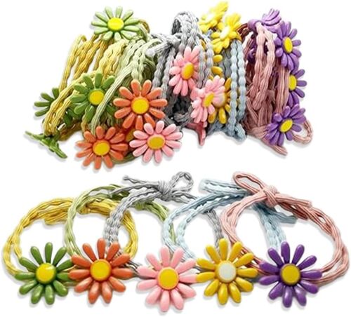40 Pièces Marguerite Liens De Cheveux,Élastiques À Cheveux,Mini Chouchous Bandes,Pour Femme Et Fille, Chouchous Pour Queue De Cheval(Couleur Aléatoire)