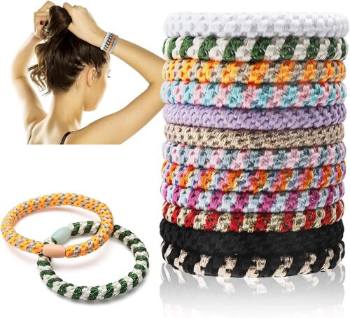 12 Pièces Elastique Cheveux Fille, Multicolore Chouchou Cheveux Fille, Elastiques Cheveux Elastique Cheveux Femme Pour Cheveux Epais Et Bouclés