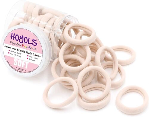 Lot De 50 Élastiques À Cheveux Doux Et Extensibles En Nylon Pour Cheveux Épais, Lourds, Bouclés, Sans Couture, 4,1 Cm (Blond Clair) 
